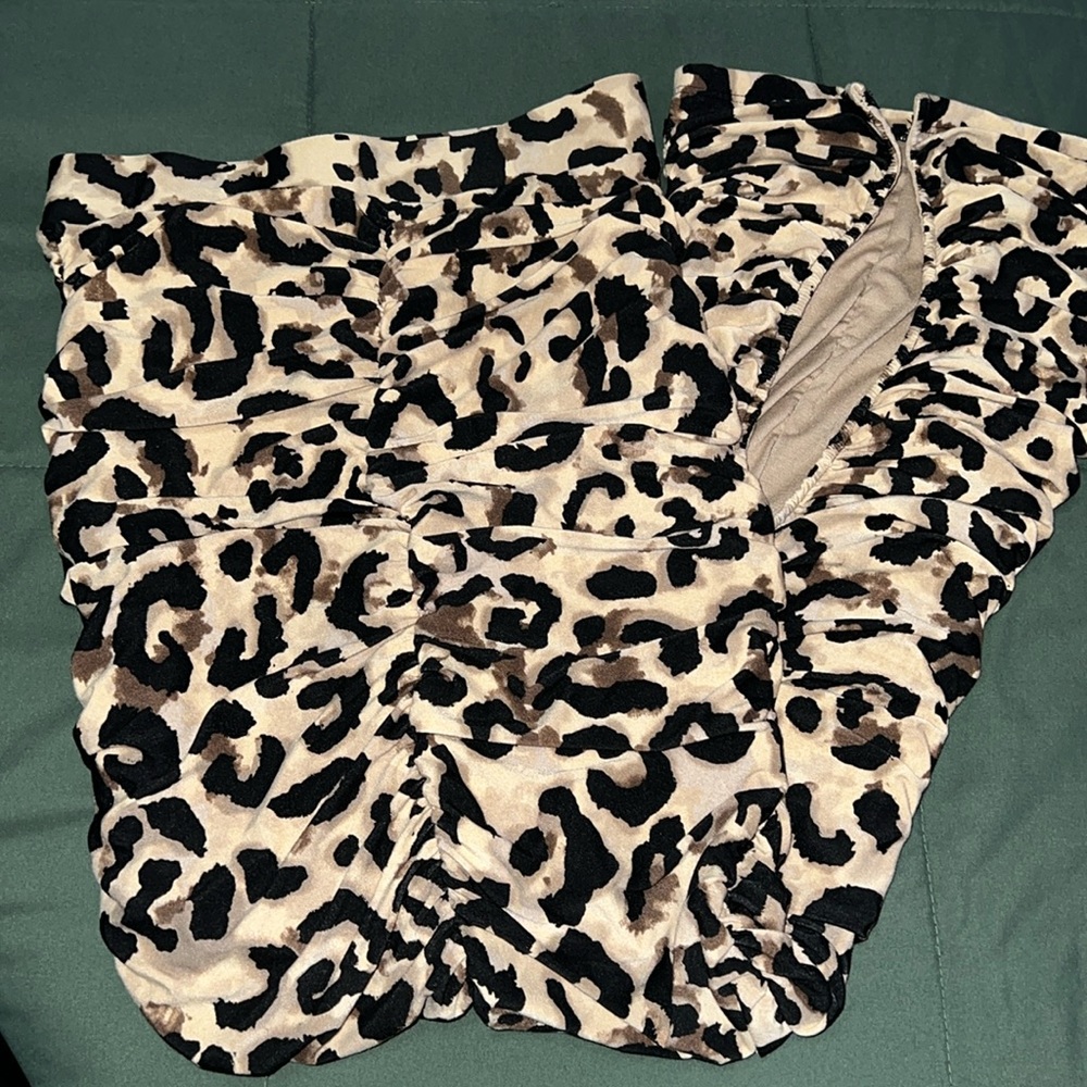 JLUXLABEL Leopard Print Maxi Skirt in Black and Brown